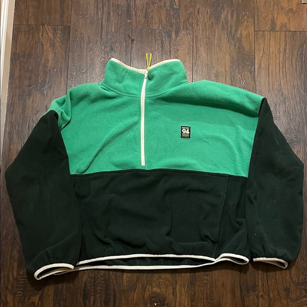 Green and Black Half-Zip Women’s Fleece/Sweater